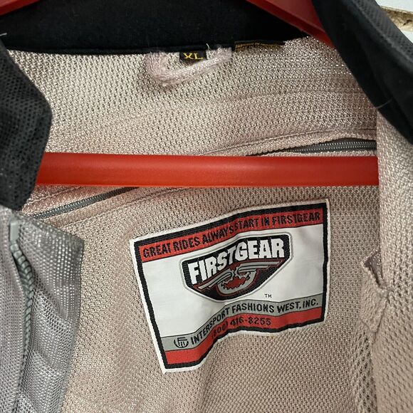 First Gear Men's Motorcycle Jacket Gray Padded Hypertex Vented Mesh Size XL - LN - Picture 3 of 5